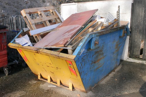 Clean and organized construction site after waste clearance